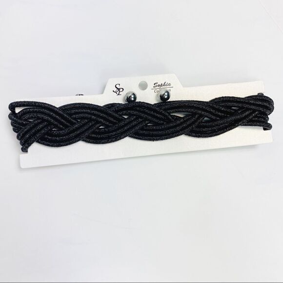 Sophia Collection Twisted Rope Choker & Earrings - Picture 1 of 6